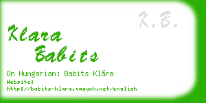 klara babits business card